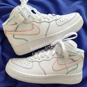 Multicolor mid Customs Nike Air Force 1